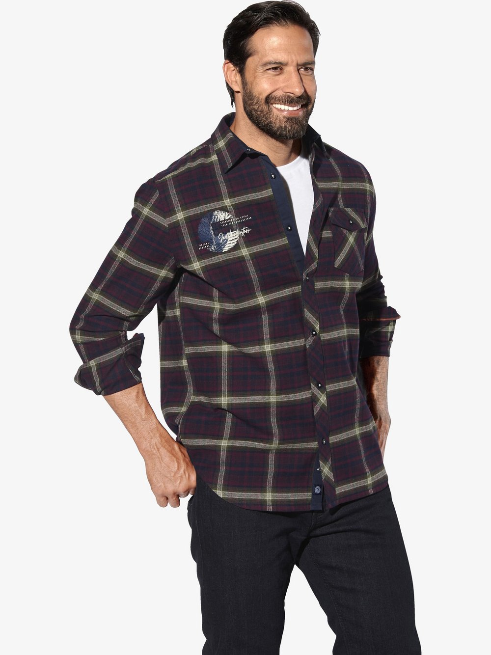 Jan Vanderstorm Hemd Herren Comfort Fit Baumwolle lila, 5XL Image