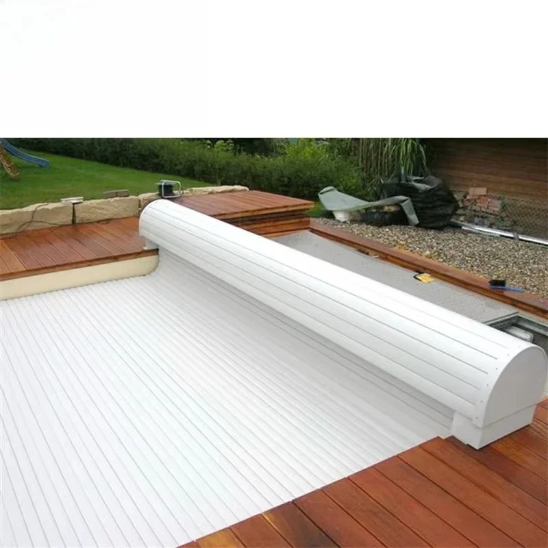 Automatische Elektrische Einziehbare Sicherheits-Schwimmbadabdeckung für Aufstellpools Poolabdeckungsrollen Image