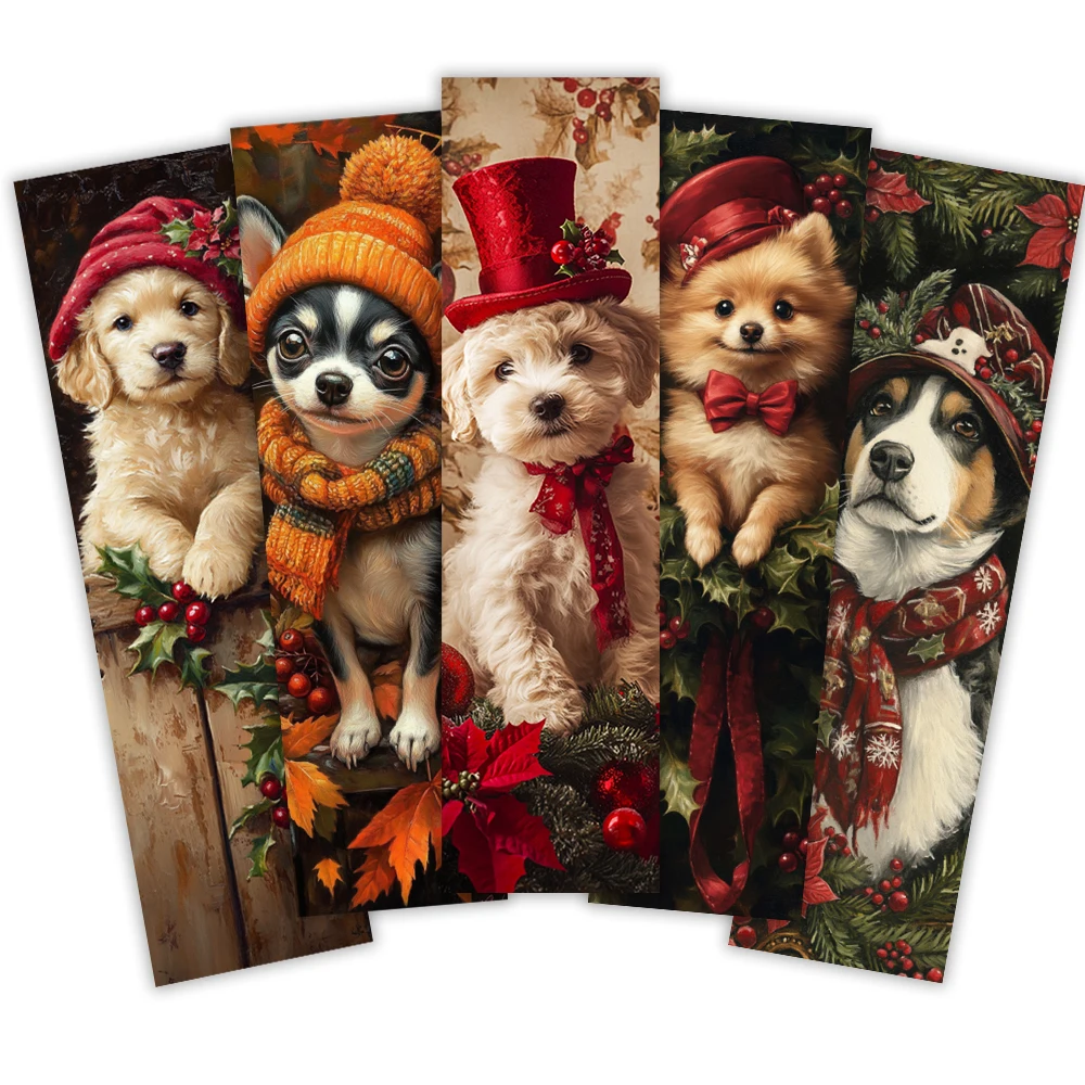 32 Stück, Weihnachts-Hunde-Lesezeichen, Schulanfangssaison, Retro-Festival, Lehrertag, geeignet für Leser und Geburtstagsgeschenke. Image