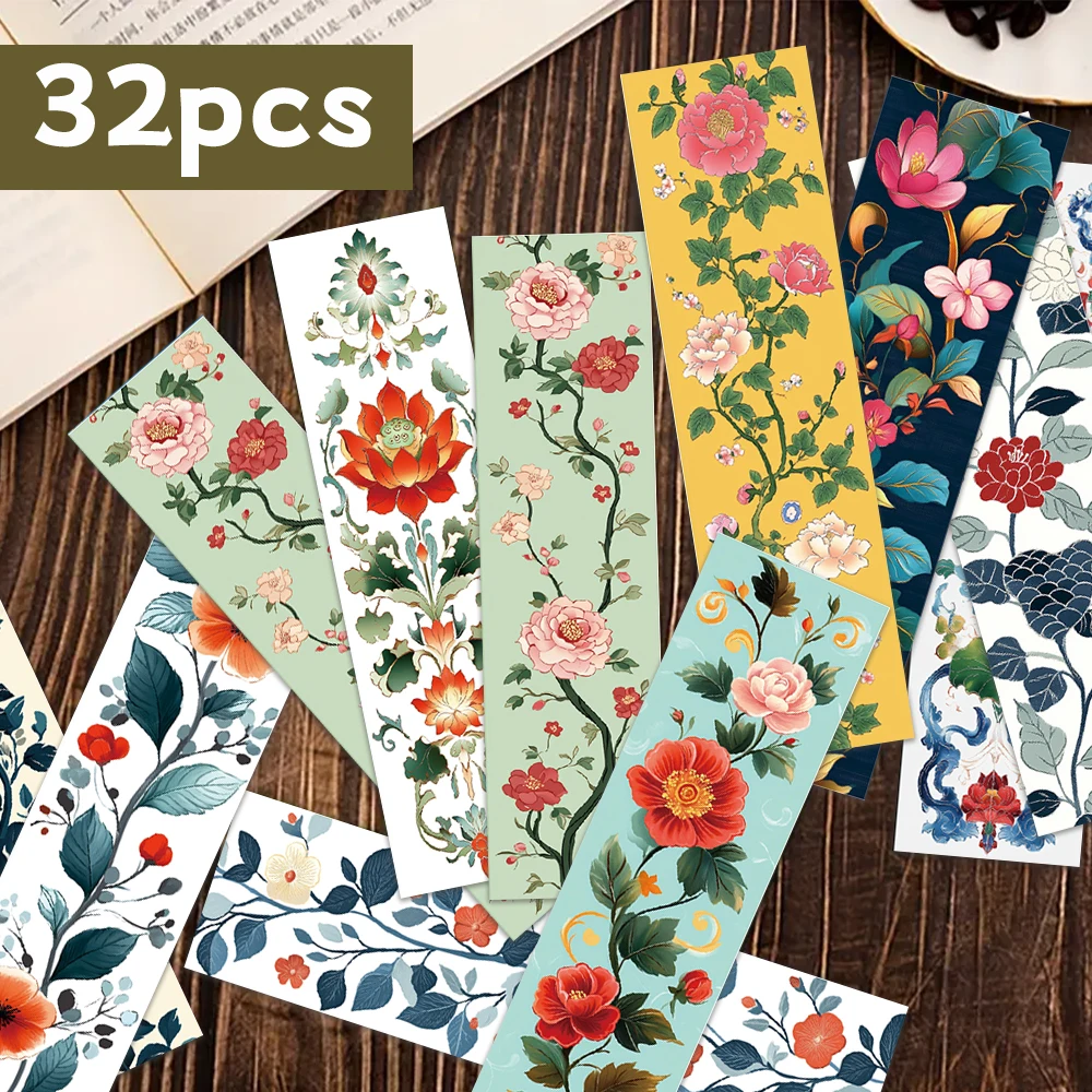 32 Stück, Morris Flower Lesezeichen, perfekt für Lehrer, Leser und Buchliebhaber, perfekt für Geschenke, Partys und Geburtstage Image