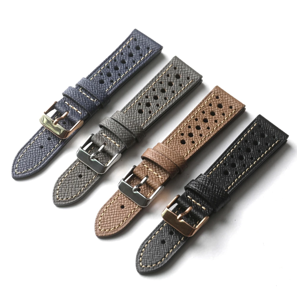 Handgefertigtes Oberschicht-Rindslederarmband, 18, 19, 20, 21, 22 mm, schwarz, grau, braun, atmungsaktives Lederarmband, weiches Vintage-Herrenarmband