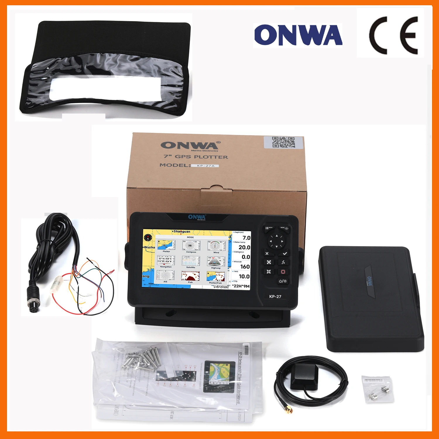 KP-27A 7-Zoll-GPS-Kartenplotter mit integriertem AIS-Transponder der Klasse B+ Image