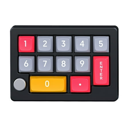 Compact and Durable Programmable Numeric Keypad with Knob Macro Programming Function Easy to Use No Driver Needed
