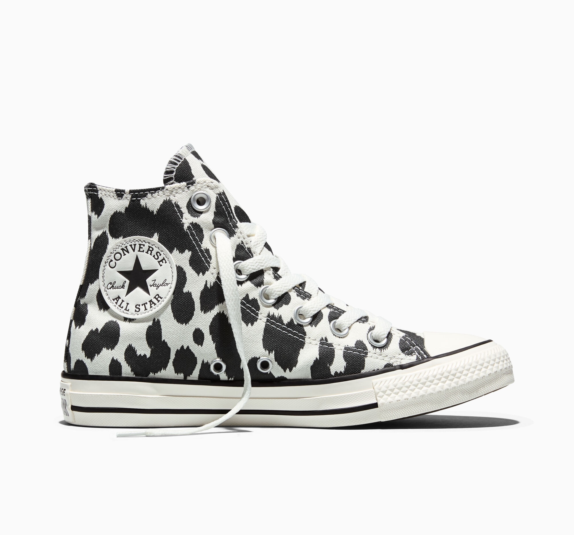 Sneaker CONVERSE "CHUCK TAYLOR ALL STAR COW PRINT", Damen, Gr. 42,5, schwarz-weiß (schwarz, egret, schwarz), Textil, Schuhe Sneaker