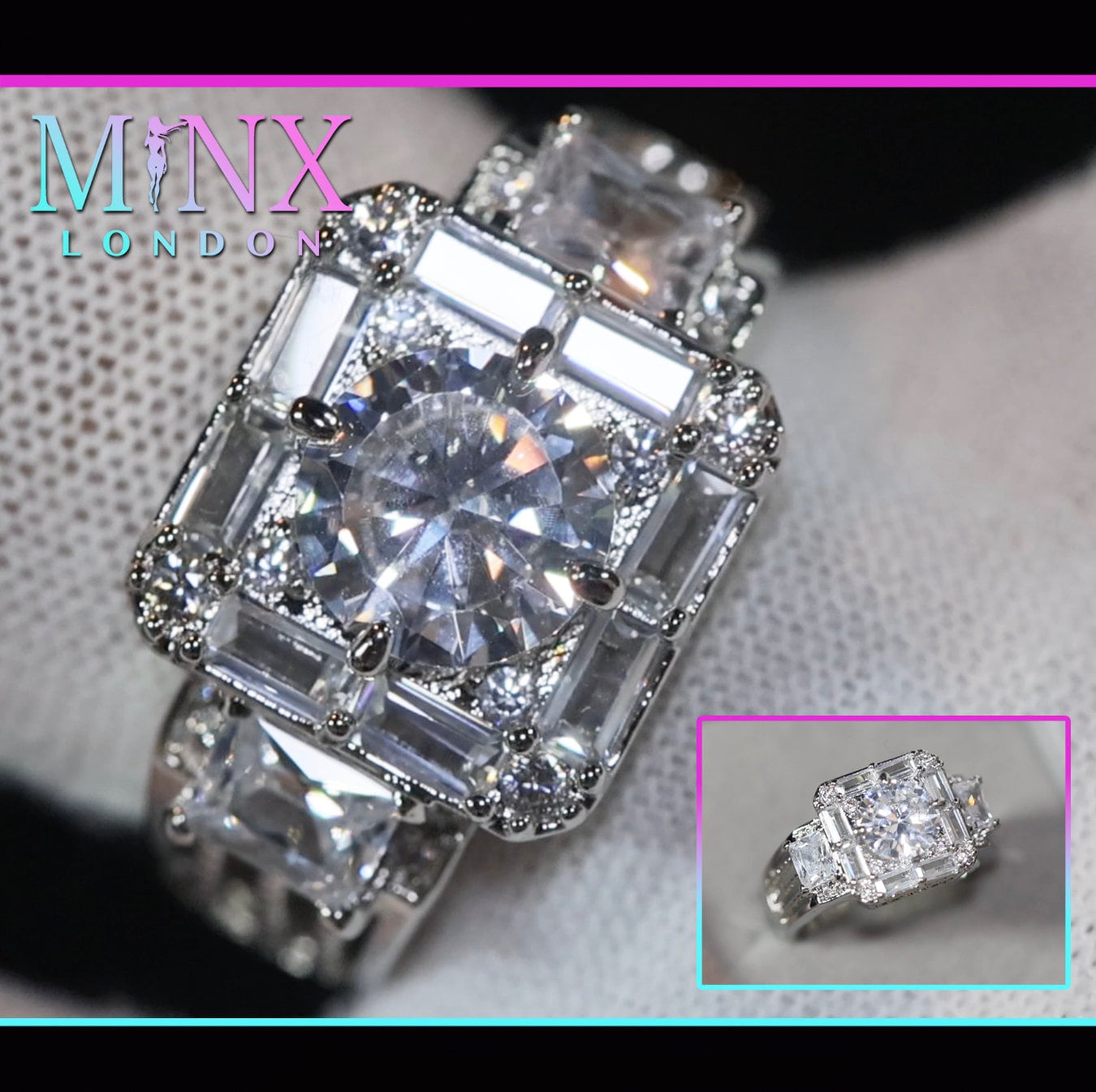 Gefroren Ring | Herren Iced Out Ringe | Ring Iced Out Damen | Iced Out Ringe | Baguette Ring | Herren Ring Iced Out Pinky | Ehering