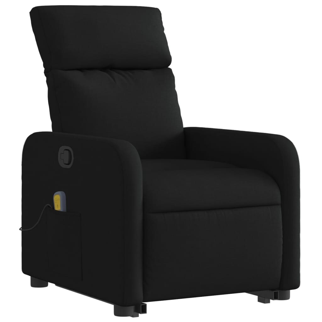 vidaXL Massagesessel mit Aufstehhilfe Schwarz Stoff Image