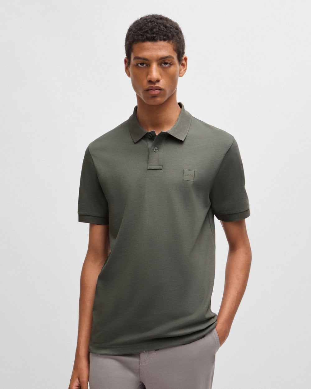 BOSS Orange Passenger Herren Stretch-Baumwoll Slim-Fit Polo-Shirt mit Logo-Patch