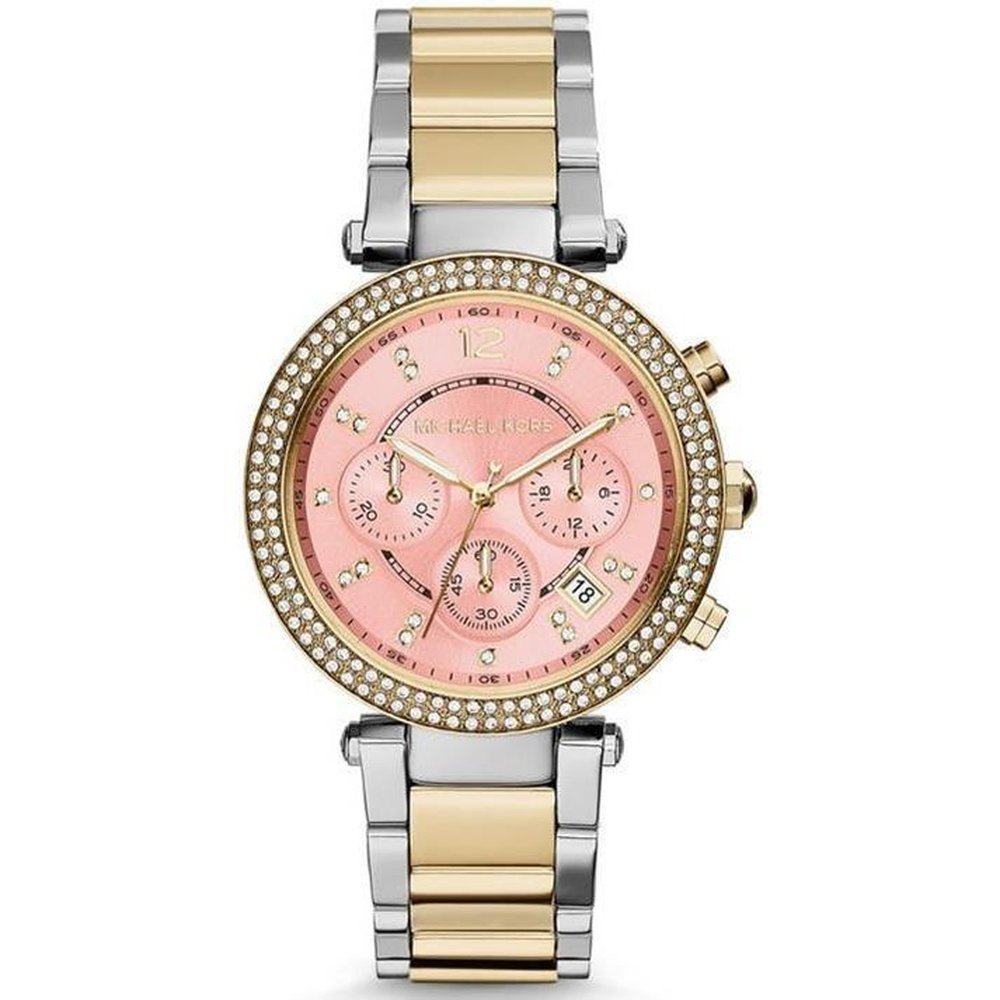 Stilvolle Michael Kors MK6140 Parker Damenuhr mit rosa Zifferblatt