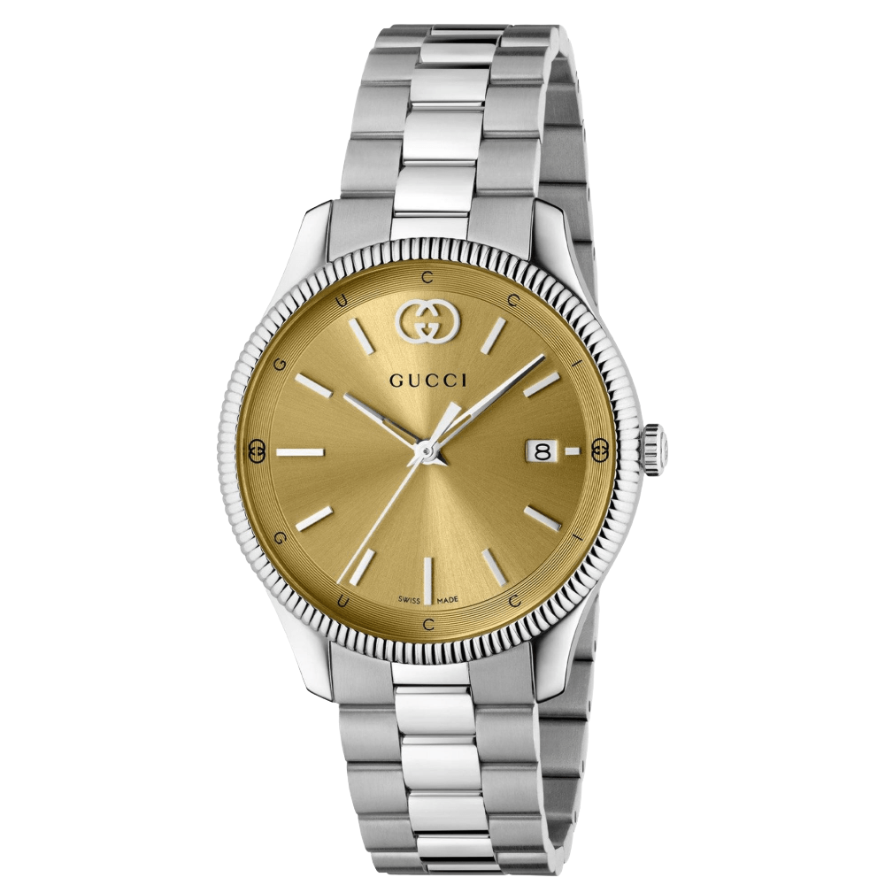 Gucci YA1264234 G-Timeless Uhr mit goldfarbener Zifferblatt für Unisex