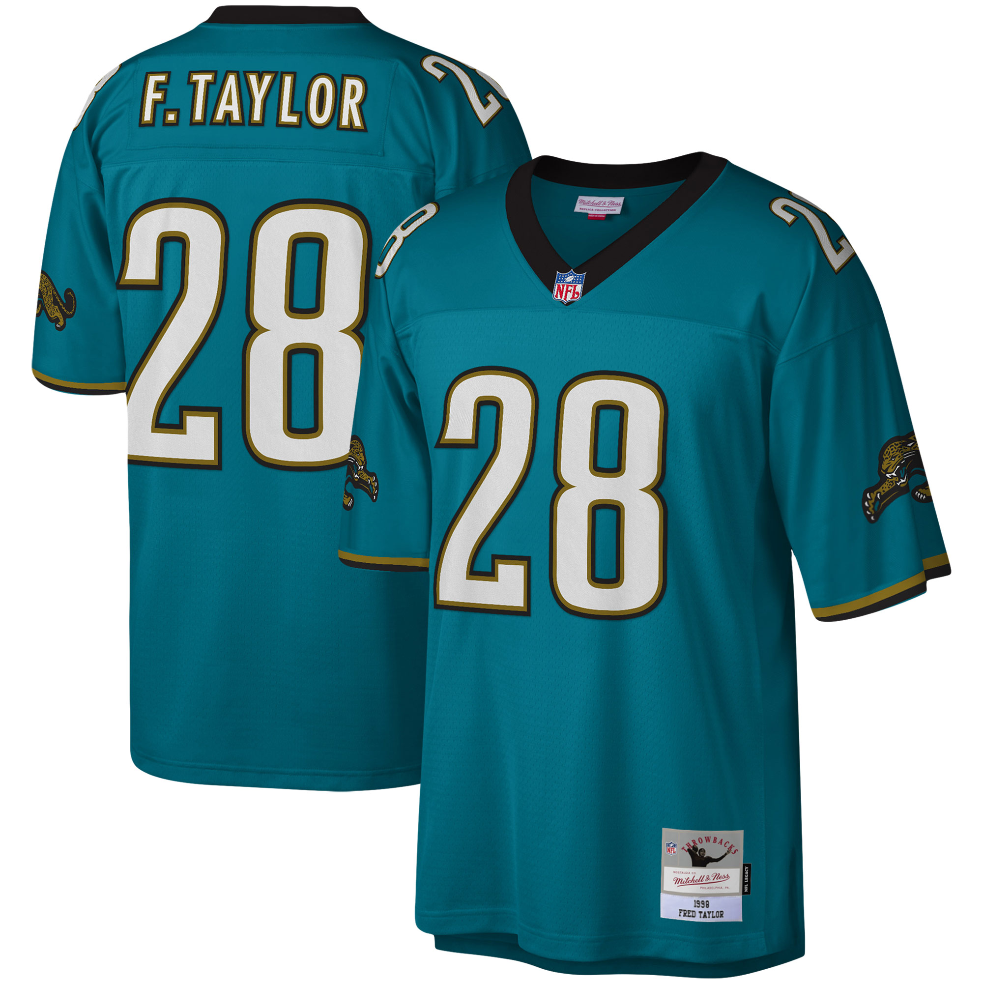 "Mitchell & Ness Fred Taylor Herren-Replika-Trikot in Türkis, Jacksonville Jaguars" Image