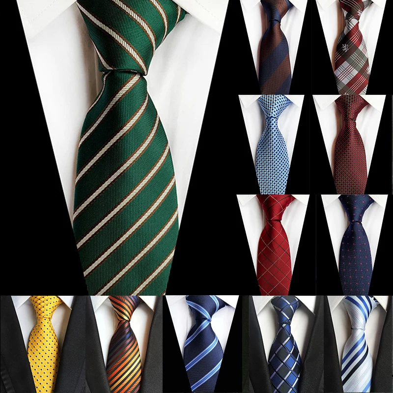 Cravatta da uomo nuova da 8CM cravatta da uomo classica a righe da 8cm per abito da uomo cravatta da festa di nozze abito formale cravatta