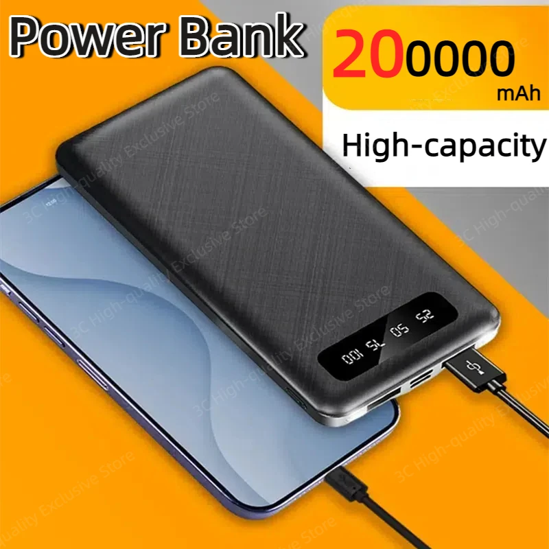 200000 mAh Power Bank 120 W Super Schnelle Ladung Große Kapazität Tragbare Externe Batterie Mit LED Digital Display Für Telefone 2025 Image