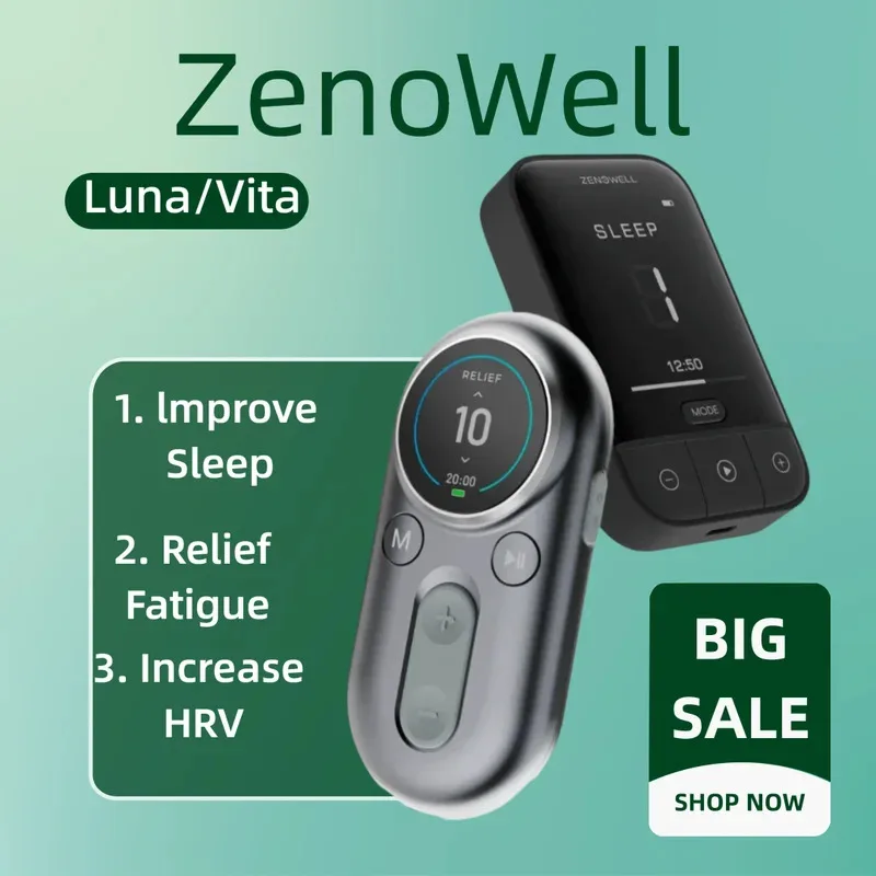ZenoWell Luna/Vita Vagusnerv-Stimulation für Medikamentenfreie Schlafhilfe, Angstlinderung und Parasympathische Aktivierung für Tiefenentspannung Image