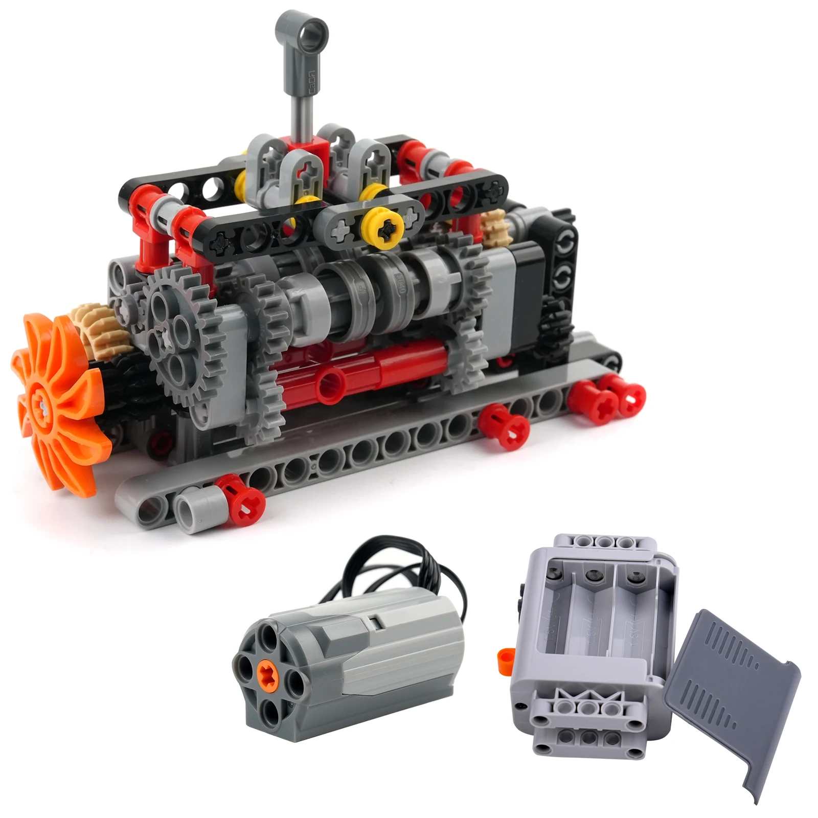 6-Gang-Getriebe-Modellbausatz – MOC Technische Bausteine für DIY-Modellautos – Kompatibles Getriebe-Technikspielzeug mit Zahnrädern Image