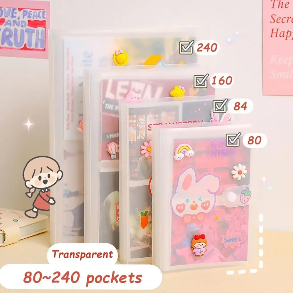 1 Stück Sammelalbum Fotoalbum 80/160 Fächer PVC-Bildkartenhalter 3/4/5/6/7 Zoll Transparenter Fotokartenhalter für Idol-Stars Image