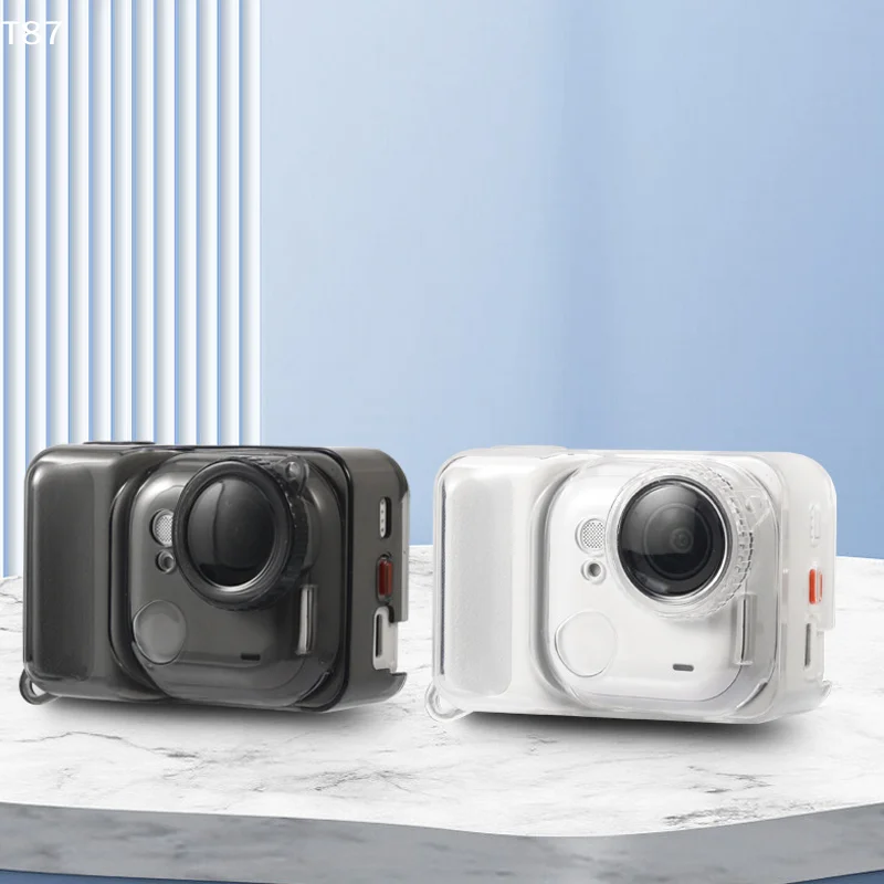 Für Insta360 GO Ultra Transparente Gehäuseabdeckung, vollständige Abdeckung, kratzfester Objektivdeckel, transparente Schutzhülle mit Anti-Verlust-Seil Image