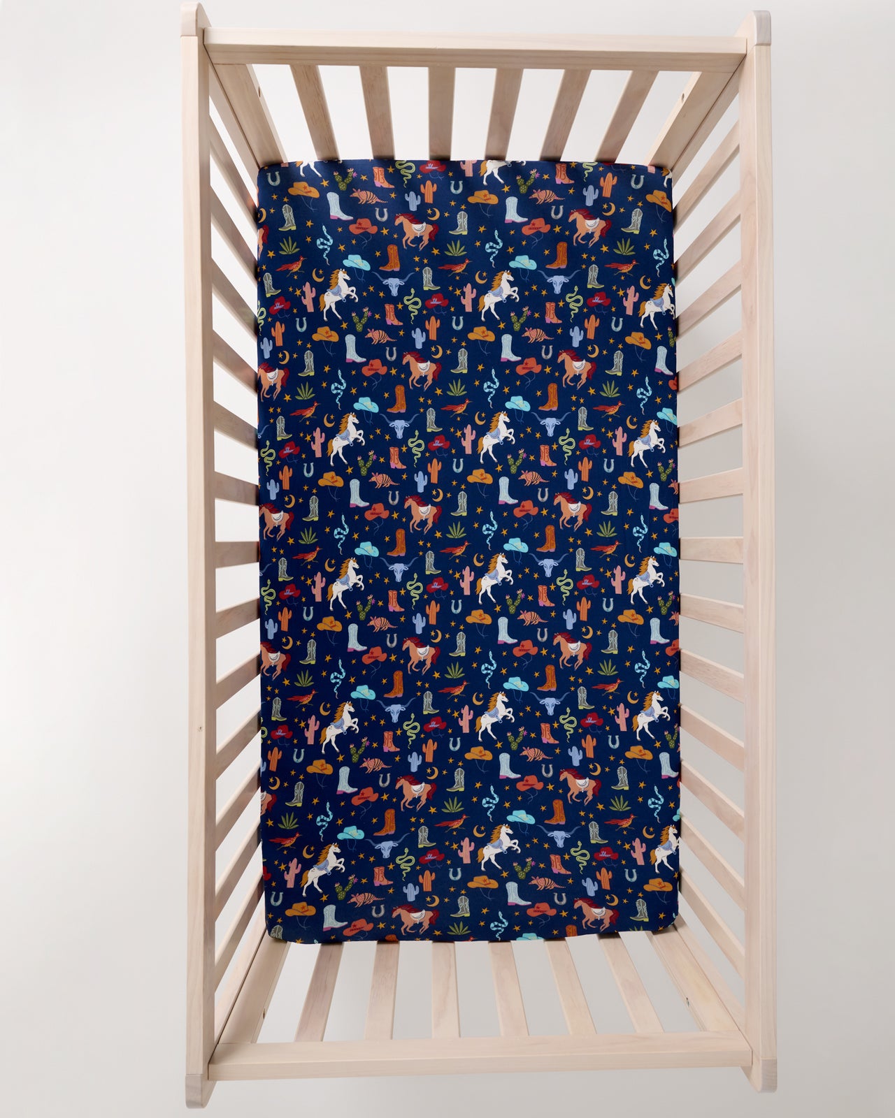 Blue Rancher Roundup Fitted Crib Sheet - Standard