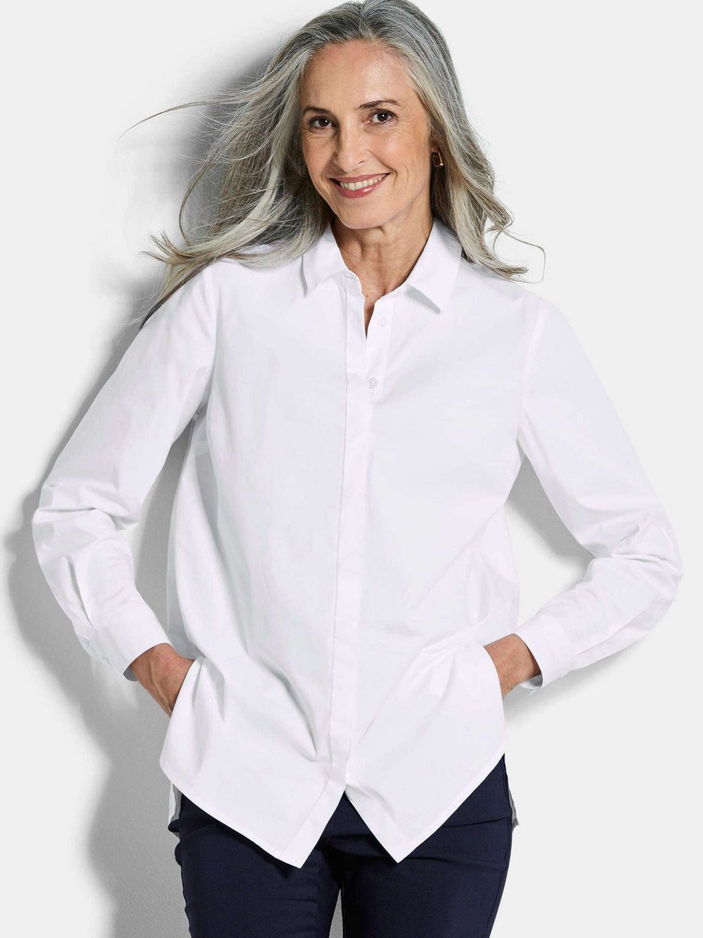 Goldner Hemdblusen Damen weiß, 42 Image
