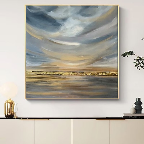 Handgefertigtes Ölgemälde auf Leinwand, Wandkunst, Dekoration, moderne abstrakte Kunst für Heimdekoration, gerolltes, rahmenloses, ungedehntes Gemälde Image