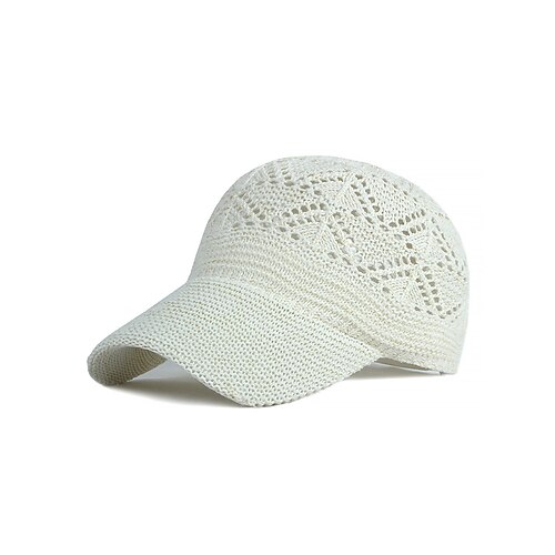 Gehäkelter Sonnenhut für Damen mit breiter Krempe und ausgehöhltem Design – leichte, atmungsaktive Sommerkappe für Reisen im Freien, Strand und Garten Image