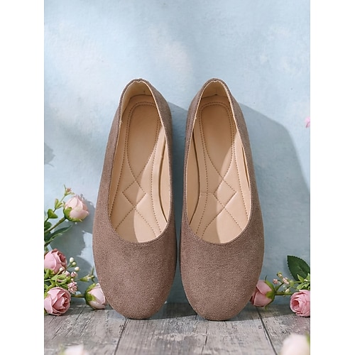 Rosafarbene Ballerinas für Damen – leichte, bequeme Slipper im minimalistischen Stil für jeden Tag, ideal für Büro, Reisen und Spaziergänge. Wochenendausflüge Image