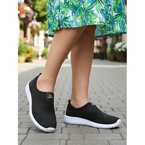 Hellblaue, atmungsaktive Mesh-Slipper für Damen – leichte Outdoor-Sneaker zum Wandern, Spazierengehen, Reisen und für den täglichen Gebrauch Image
