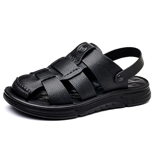 Lässige Herren-Sommersandalen aus Kunstleder – atmungsaktive Riemen, verstellbarer Absatz und Fußbett, leichter Tragekomfort, perfekt für Strandurlaub, Resort, Pool und Freizeit im Freien