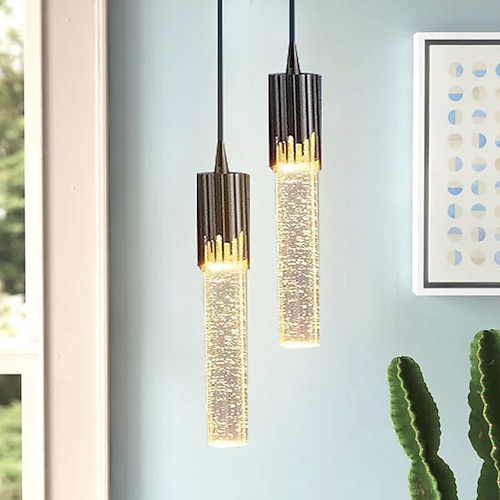 led pendelleuchte dimmbare led moderne pendelleuchte messing kristall pendelleuchte mini pendelleuchte für kücheninsel schlafzimmer flur eingangsbereich Image