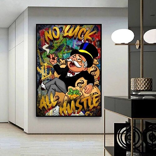 Handgefertigtes handgemaltes Ölgemälde Wand modernes abstraktes Gemälde Alec Monopol Street Art Geld Leinwand Gemälde Heimdekoration Dekor gerollte Leinwand kein Rahmen ungedehnt Image