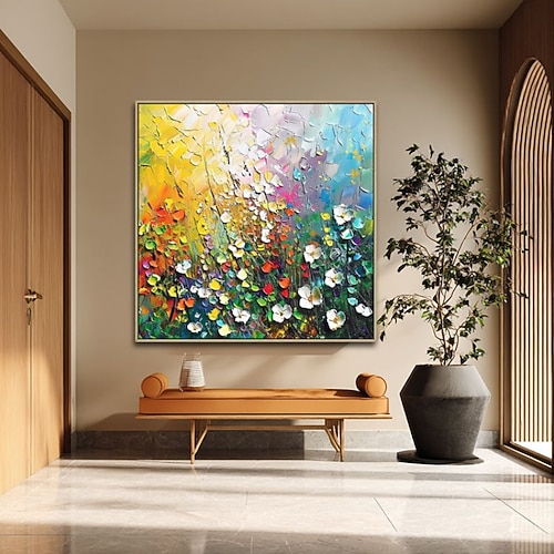 handgemachtes Ölgemälde Acryl Leinwand Wandkunst Dekoration schöne florale Landschaft Kunst für Wohnkultur gerollt rahmenloses ungedehntes Gemälde Image
