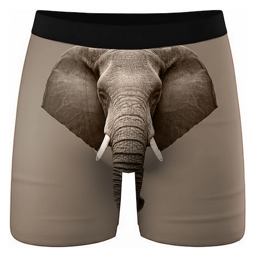 Herren Tiermotiv Elefant Dehnbare Boxershorts Badeshorts Boxer-Badeshorts Hawaiianisch Lässig Heim Strandurlaub Elastischer Bund Feuchtigkeitsableitend Atmungsaktive Unterwäsche Designer Bekleidung Image