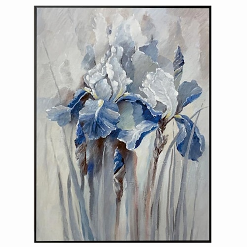Handgefertigtes handgemaltes Ölgemälde Wandkunst moderne abstrakte blaue Blume Leinwand Gemälde Heimdekoration Dekor gerollte Leinwand kein Rahmen ungedehnt Image