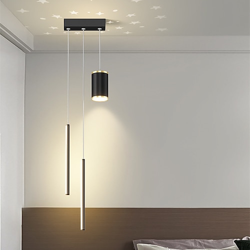 90 cm Pendelleuchte LED Projektor Licht Stern Mond Metall Nachttischlampe kreativer Raum Kronleuchter Designer Image