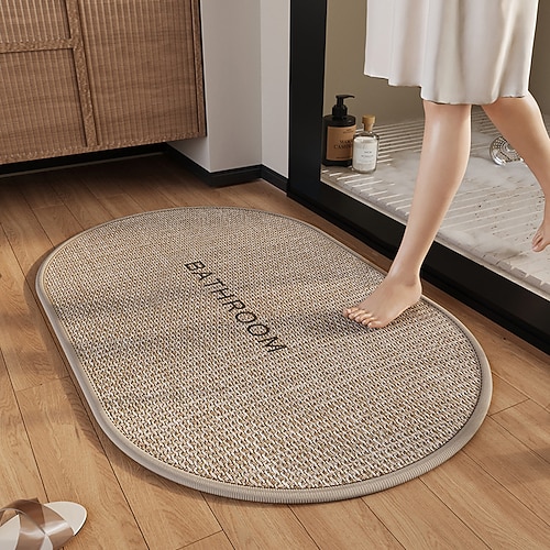 saugfähige, rutschfeste Badematte für den Heimgebrauch, schnelltrocknende Duschmatte, WC-Vorleger für Badezimmer und Gästetoilette Image