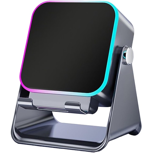 Induktionslautsprecher mit Handyhalterung, kabelloser Induktions-Audioverstärker mit Licht, 10-Watt-Handyhalterung, Smartphone-Halterung Image