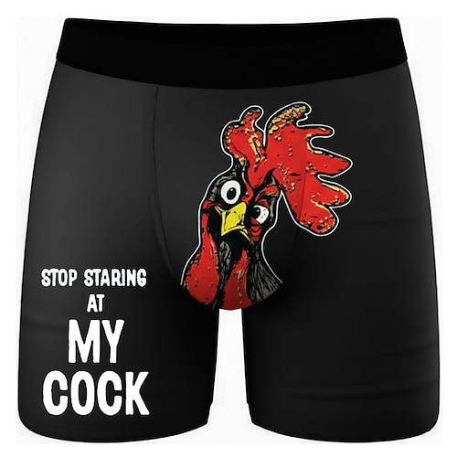 Herren Hahn Küken Lustiger Slang Dehnbare Boxershorts Badeshorts Boxer-Badeshorts Lustig Lässig Heim Strandurlaub Elastischer Bund Feuchtigkeitsableitend Atmungsaktive Unterwäsche Designer Bekleidung Image