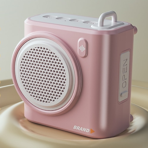 Mini-Bluetooth-Lautsprecher, TWS, kleiner, niedlicher, tragbarer Retro-Lautsprecher aus Metall mit Knopfdruck, hoher Lautstärke und tollem Klang fürs Büro. Image