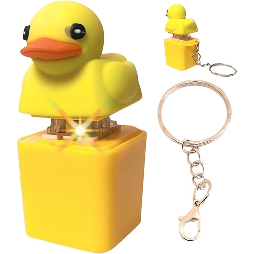 Wiederaufladbarer Frosch-Schlüsselanhänger mit Froschquaken, Stressabbau durch Froschquaken mit bunten Lichtern, lustiger Spaß tragbares Spielzeug zur Angstlinderung