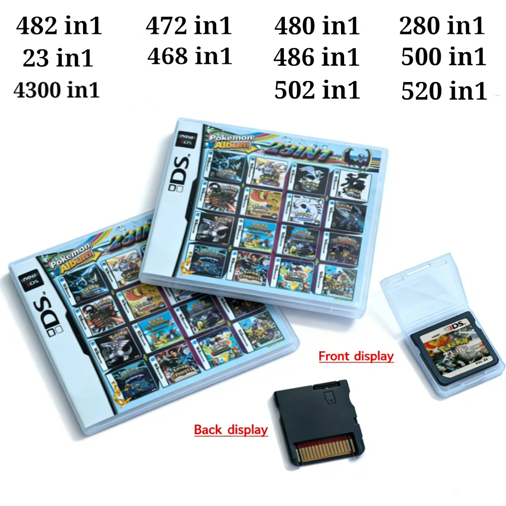 Cartouche de jeu vidéo Pokemon Album 23 en 1, pour console de jeu vidéo DS 3DS NDSI NDSLL NDSXL 3DS XL