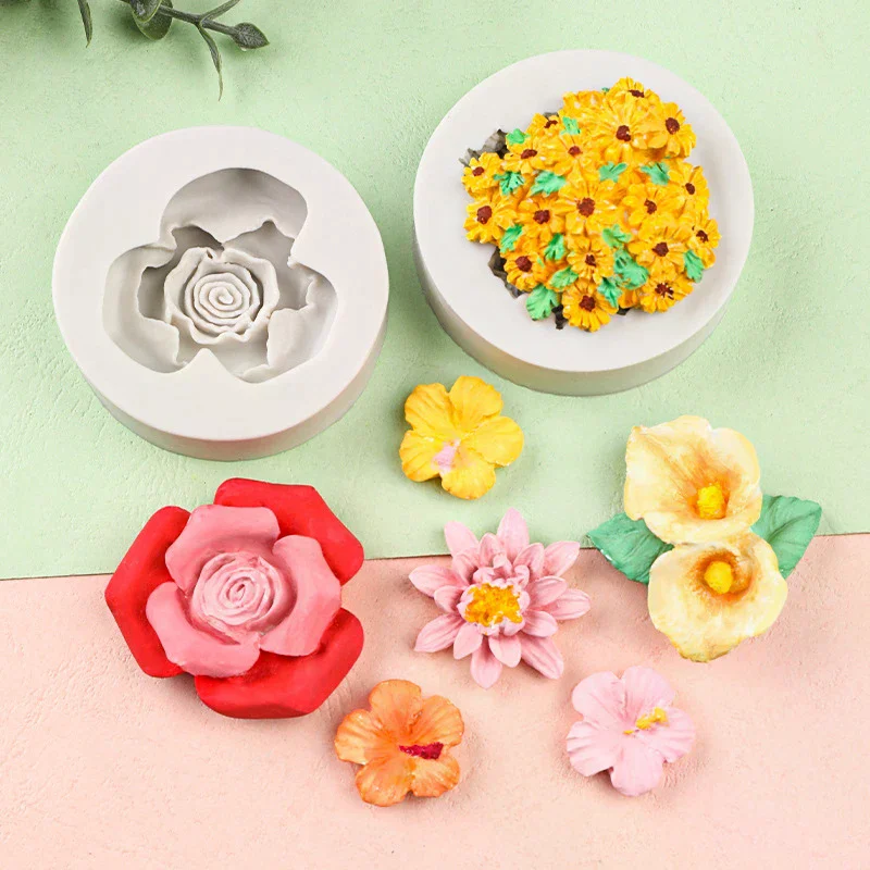 Mini Rose Kamelie Blume Silikon Sugarcraft Form Cookie Cupcake Schokolade Backform Fondant Kuchen Dekorieren Werkzeuge Image