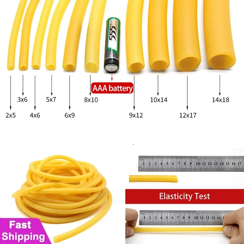 1 ~ 10 m Naturlatex-Gummischläuche ID 1,6 ~ 18 mm chirurgisches medizinisches Harpune-Band Schleuder-Katapult-Schlauch Gummischlauch Spannungsgürtel Image