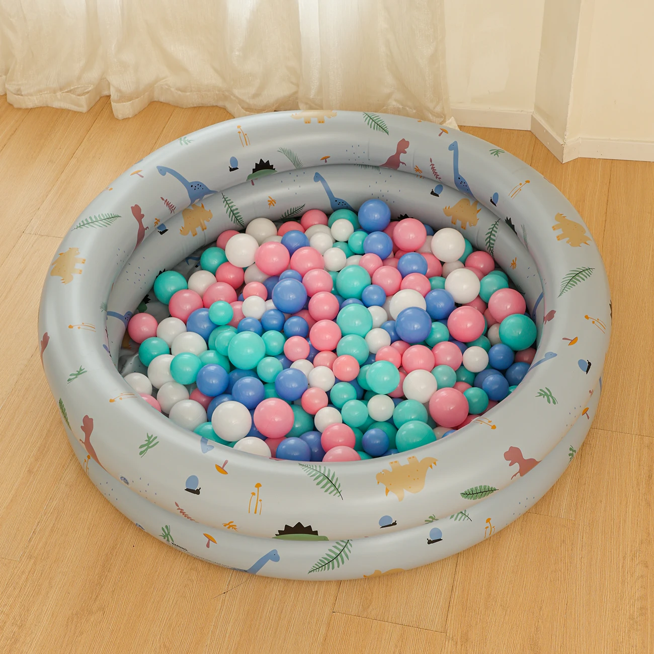 1-teiliger aufblasbarer Pool, verdickter Aufblasbecken für Kinder mit niedlichem Stil, harmlosem Material, vielseitig einsetzbar, geeignet für drinnen oder draußen Image