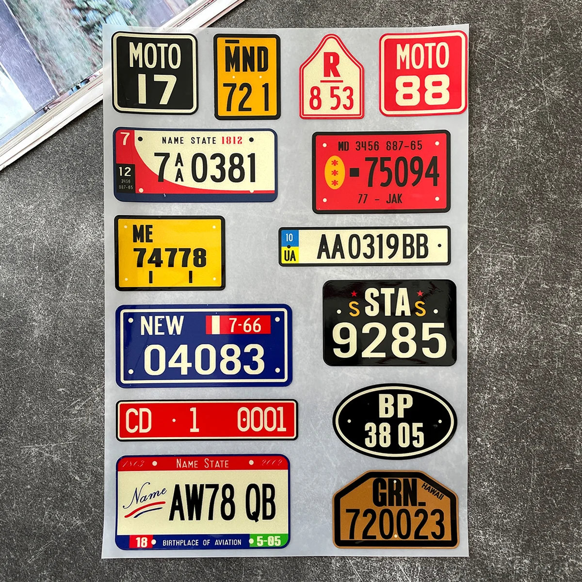 Off Road Outdoor Retro Stempel Sammeln Stil Motorrad Zubehör Aufkleber Motor Bady Kraftstoff Tank Dekoration Modifizierte Aufkleber Image