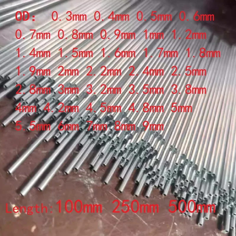 1 Stück Kapillarrohre aus Edelstahl 304, Außendurchmesser 0,3–9 mm, Länge 100 mm, 250 mm, 500 mm Image