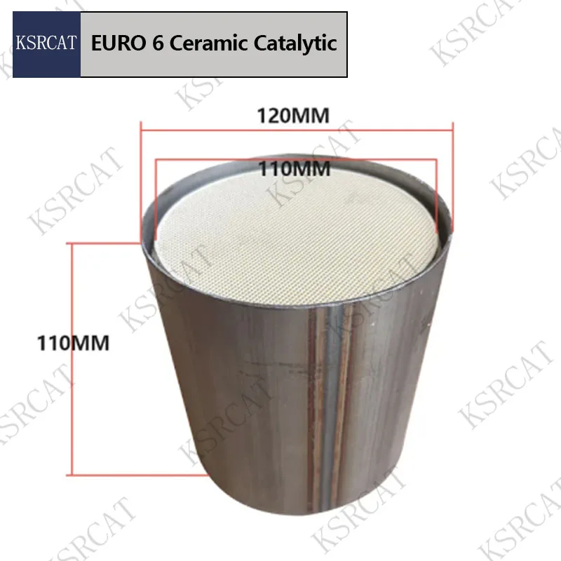 EURO 6 Katalysator 120x110mm Platin-Palladium-Rhodium Keramik-Wabenkatalysator 3-Wege-Katalysator für Benzinfahrzeuge Image