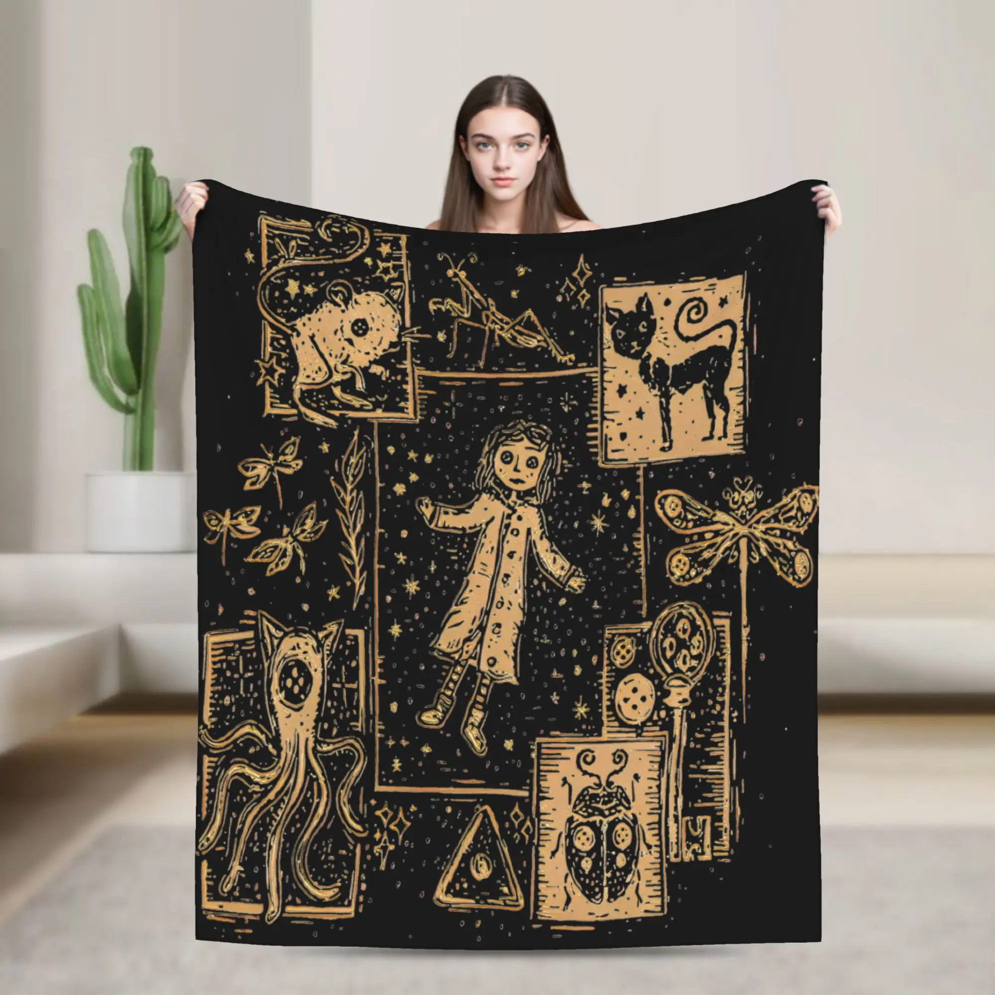 Coralines Decke Qualität Weiche Träumende Bettwäsche Überwürfe Frühling Studenten Schlafzimmer Mode Tagesdecke Image