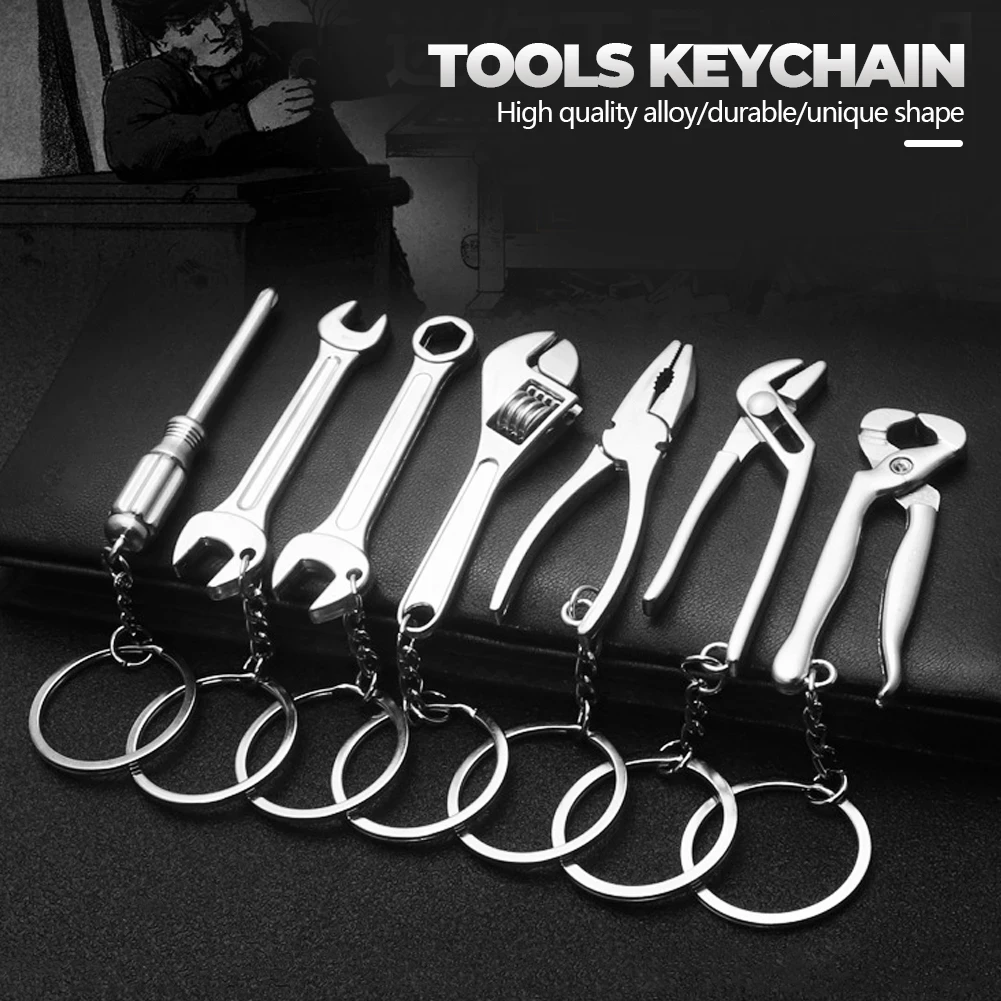 Kreative Mini Metall Schlüssel Werkzeuge Schlüsselbund Tragbare Outdoor Multifunktions Spanner Auto Schlüssel Ringe Für Männer Utility Geschenke Image