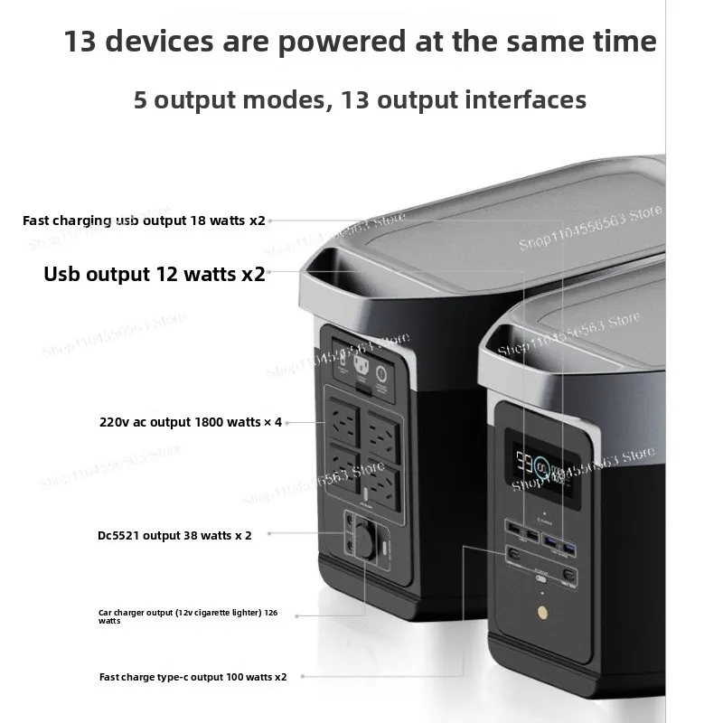 1800 W tragbares Kraftwerk/Solargenerator – kompatibel mit bestimmten tragbaren Kraftmodellen Image