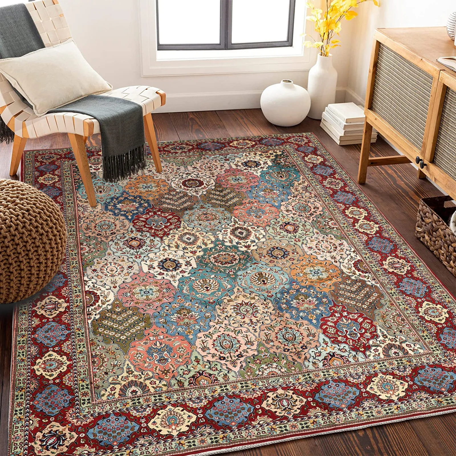 Amerikanischen Landhausstil Retro Teppich Wohnzimmer Sofa Schlafzimmer Studie Küche Eingang Tür Teppich Rutschfeste Licht Luxus Dekor Matte Image