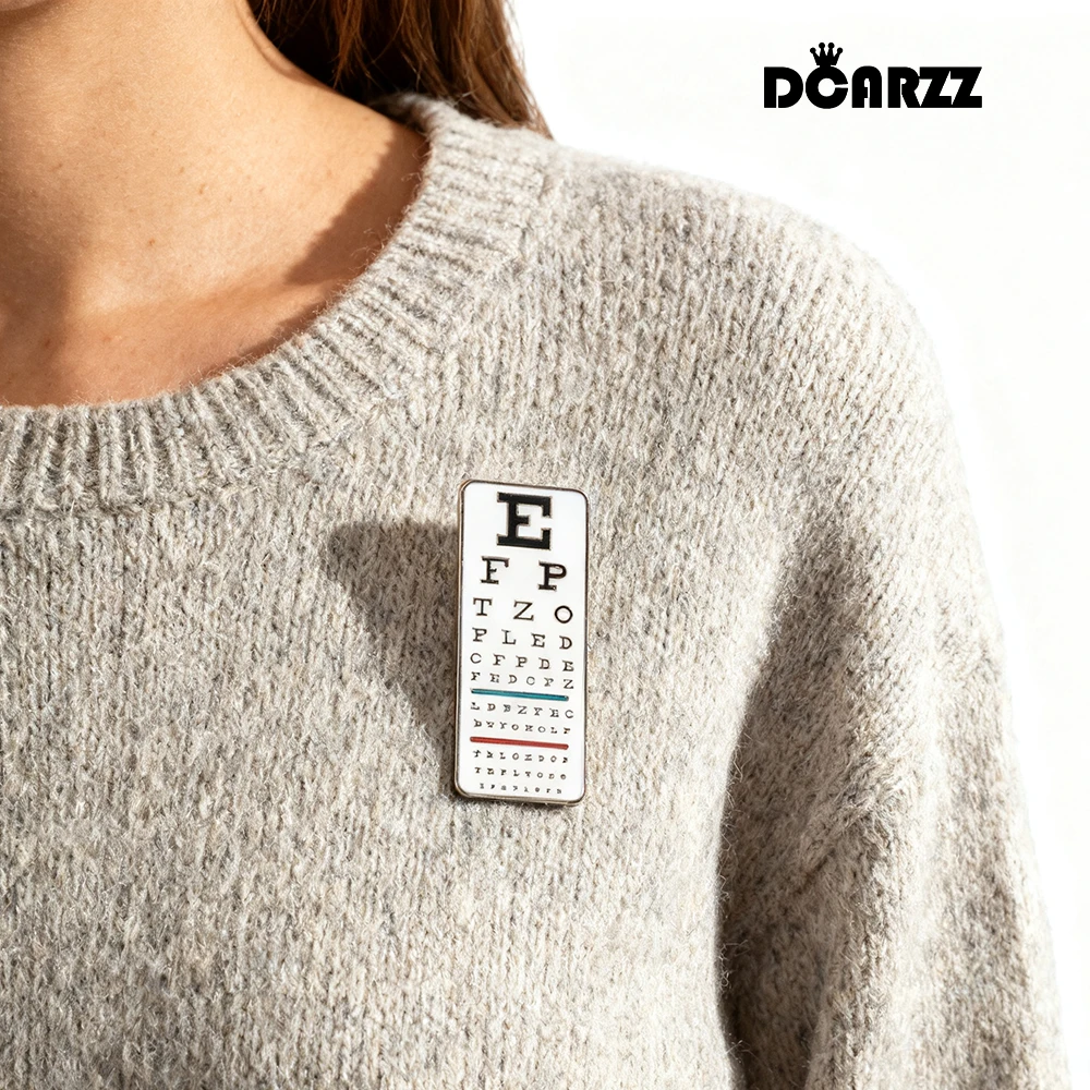 DCARZZ Medizinische Sichttest-Emaille-Brosche, Ophthalmologie, Optometrie-Anstecknadel für Ophthalmologe, Auge, Arzt, Krankenschwester, Rucksack, Anstecknadel Image